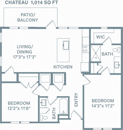 a floor plan of a home with bedrooms and a living room and a kitchen at The Quarry, Fort Collins, CO 80526